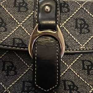 Black and Gray Classic DB Logo Dooney & Bourke Wristlet